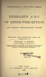 Cover of Herbart's ABC of sense-perception, and minor pedagogical works by Johann Friedrich Herbart
