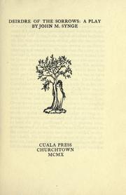 Front cover of Deirdre of the sorrows by J. M. Synge