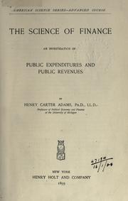 Front cover of The science of finance by Henry Carter Adams
