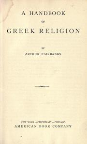 Cover of A handbook of Greek religion by Fairbanks, Arthur