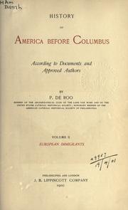 Front cover of History of America before Columbus by Peter De Roo