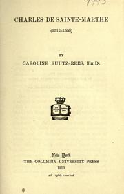 Front cover of Charles de Sainte-Marthe (1512-1555) by Caroline Ruutz-Rees