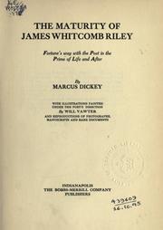 Front cover of The maturity of James Whitcomb Riley by Marcus Dickey