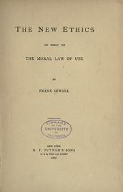 Cover of The new ethics by Frank Sewall
