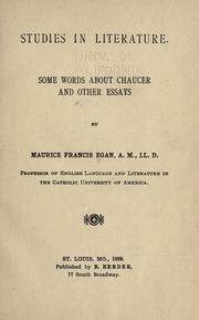 Cover of Studies in literature by Maurice Francis Egan