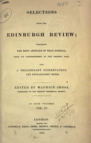 Front cover of Selections from the Edinburgh review by Maurice Cross