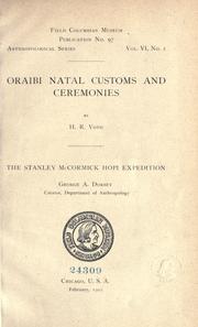 Front cover of Oraibi natal customs and ceremonies by H. R. Voth