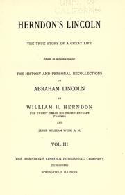 Front cover of Herndon's Lincoln by William Henry Herndon