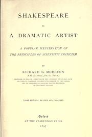 Front cover of Shakespeare as a dramatic artist by Richard Green Moulton