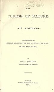 Front cover of The course of nature by Simon Newcomb