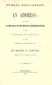 Cover of Public education by Henry Philip Tappan