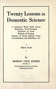 Cover of Twenty lessons in domestic science by Marian Cole Fisher