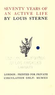 Front cover of Seventy years of an active life by Louis Sterne