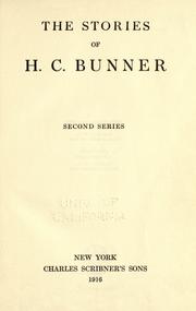 Front cover of The stories of H.C. Bunner by H. C. Bunner