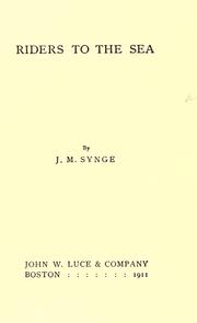 Front cover of Riders to the sea by J. M. Synge