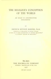 Cover of The religious conception of the world by Arthur Kenyon Rogers