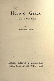 Front cover of Herb o'grace by Katharine Tynan