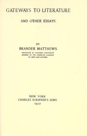 Cover of Gateways to literature by Brander Matthews
