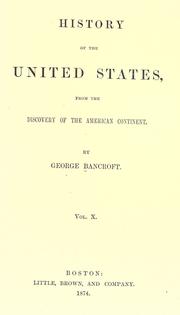 Front cover of History of the United States by George Bancroft