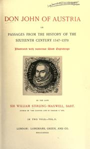 Front cover of Don John of Austria by Stirling Maxwell, William Sir