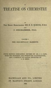 Front cover of A treatise on chemistry by Henry E. Roscoe
