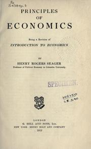 Cover of Principles of economics by Henry Rogers Seager