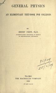 Cover of General physics by Crew, Henry