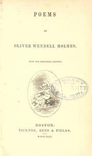 Cover of Poems by Oliver Wendell Holmes, Sr.