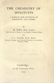 Front cover of The chemistry of dyestuffs by M. Fort