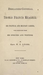 Cover of Brigadier-General Thomas Francis Meagher by W. F. Lyons