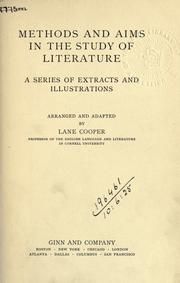 Front cover of Methods and aims in the study of literature by Lane Cooper