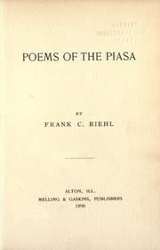 Cover of Poems of the Piasa by Frank C. Riehl