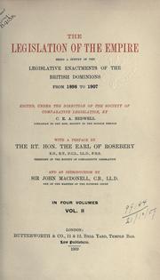 Front cover of The legislation of the Empire by Cyril Edward Albert Bedwell
