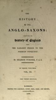 Cover of The history of the Anglo-Saxons by Turner, Sharon