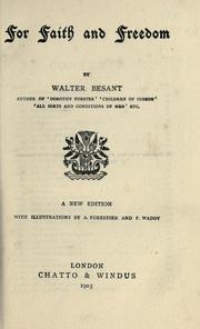 Front cover of For faith and freedom by Walter Besant