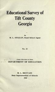 Cover of Educational survey of Tift County, Georgia by Georgia. Dept. of Education.