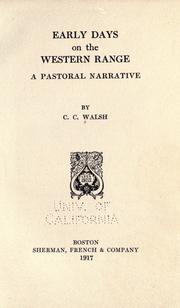 Front cover of Early days on the western range by Walsh, C. C.