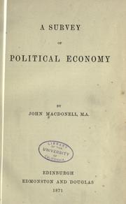 Front cover of A survey of political economy by John Macdonell