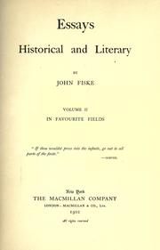 Front cover of Essays, historical and literary by John Fiske