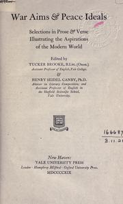 Front cover of War aims & peace ideals by Tucker Brooke