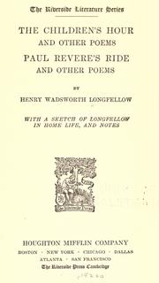 Front cover of The children's hour and other poems by Henry Wadsworth Longfellow
