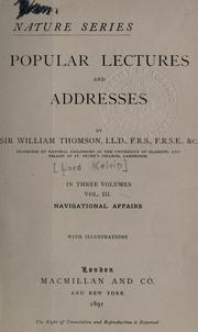 Cover of Popular lectures and addresses by William Thomson Kelvin