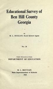 Cover of Educational survey of Ben Hill County, Georgia by Georgia. Dept. of Education.