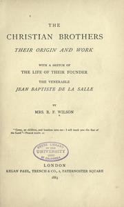 Front cover of The Christian Brothers by Wilson, R. F. Mrs.