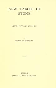 Front cover of New tables of stone by Henry Martyn Simmons