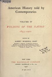 Cover of American history told by contemporaries .. by Albert Bushnell Hart