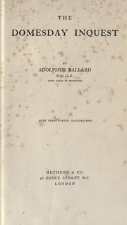 Cover of The Domesday inquest by Adolphus Ballard
