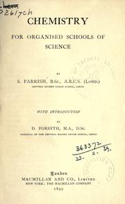 Front cover of Chemistry for organised schools of science by S. Parrish