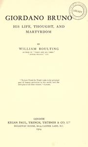 Cover of Giordano Bruno by William Boulting