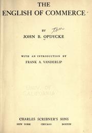 Front cover of The English of commerce by John B. Opdycke